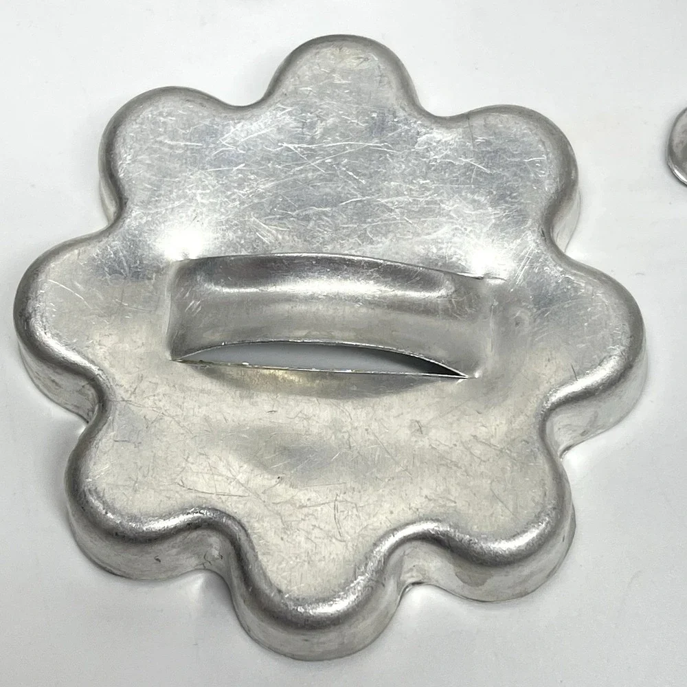 Vintage 1960s Aluminum Cookie Cutters Handles Holidays Christmas Farmhouse